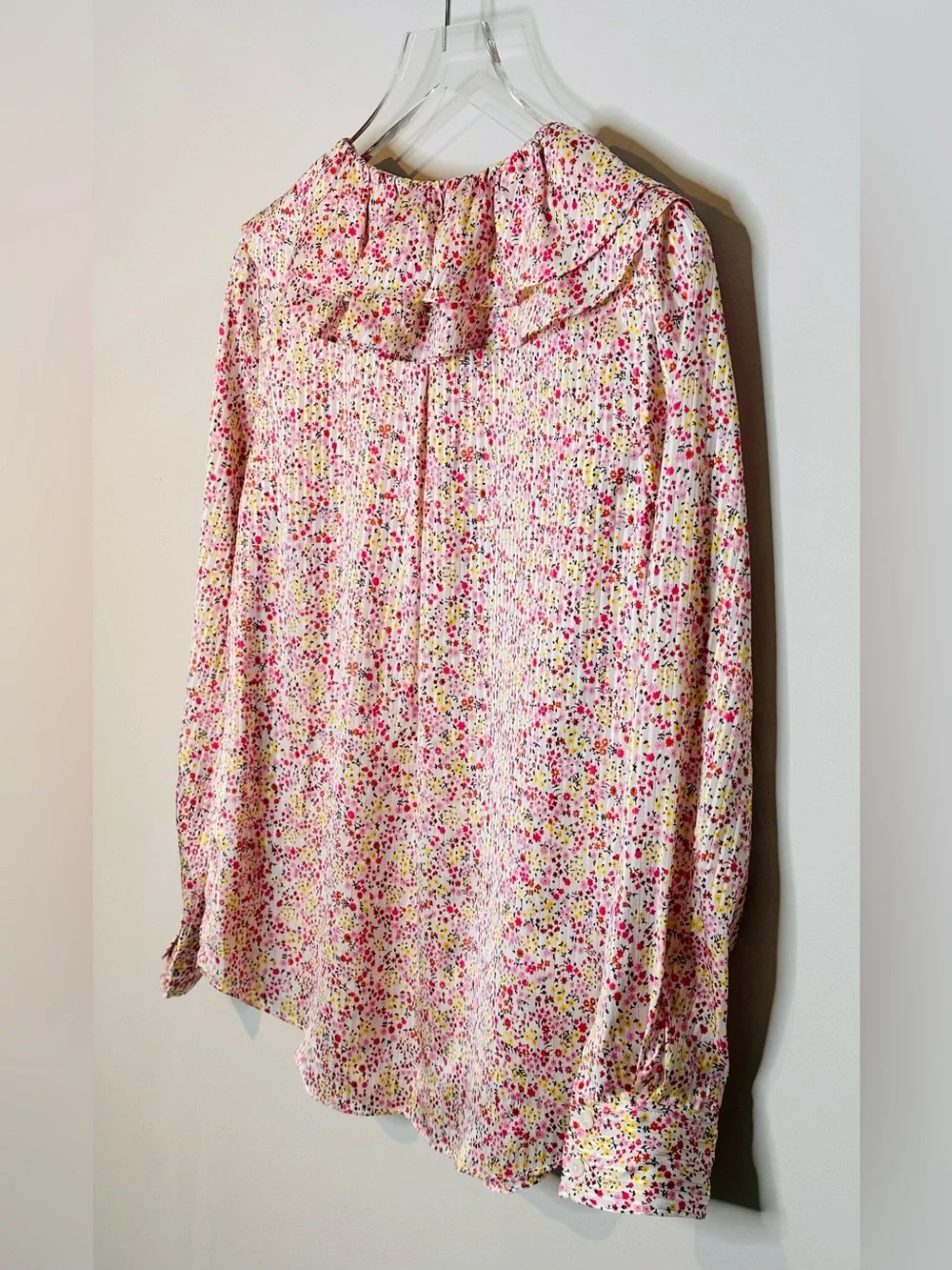J.Crew Ruffle Field Day Floral Print Ivory Pink Blouse Shirt Top NWT